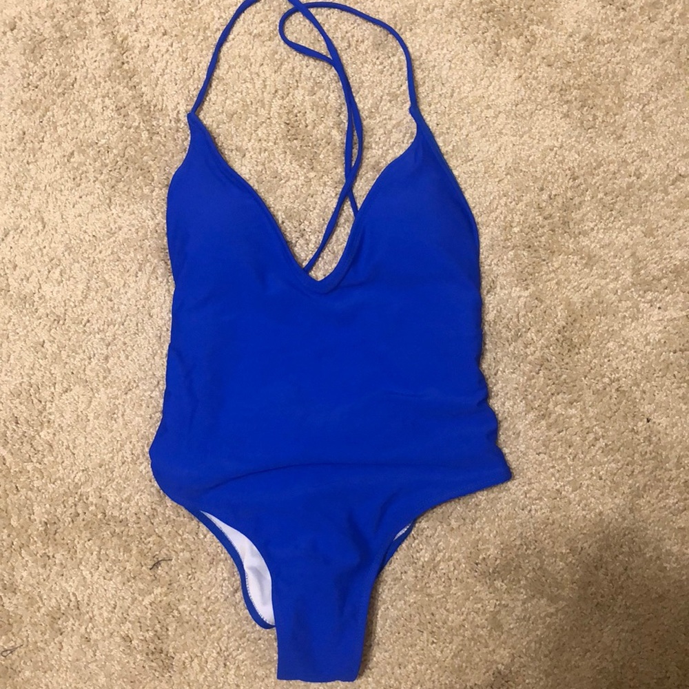 Royal blue one piece bathing suit